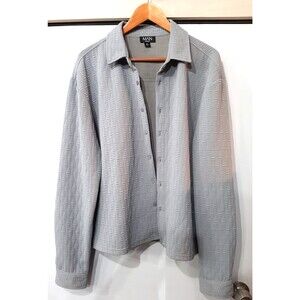 boohooman button up sweater grey medium